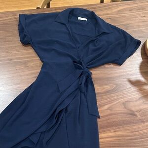 Socialite Navy Midi Wrap Dress